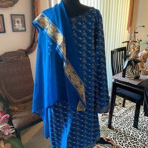 SARI STYLE HANDMADE DRESS WITH MATCHING SCARF